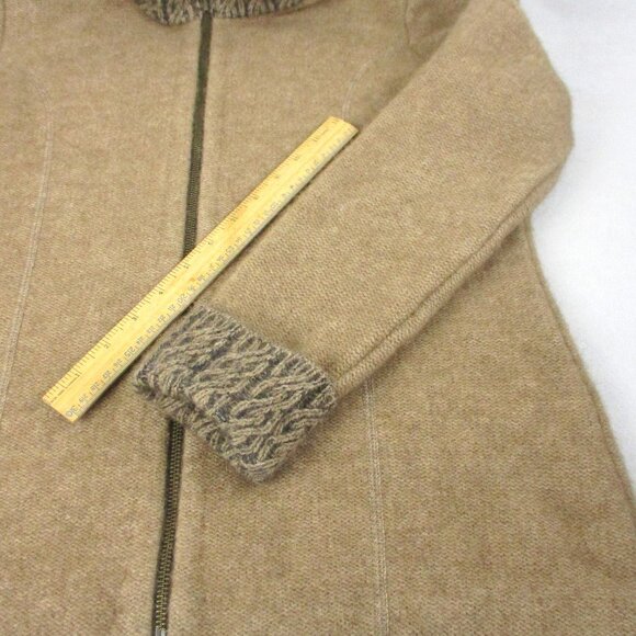 Soft Merino Wool Zip Front Sweater Jacket Beige Brown KORU New Zealand - Picture 5 of 8